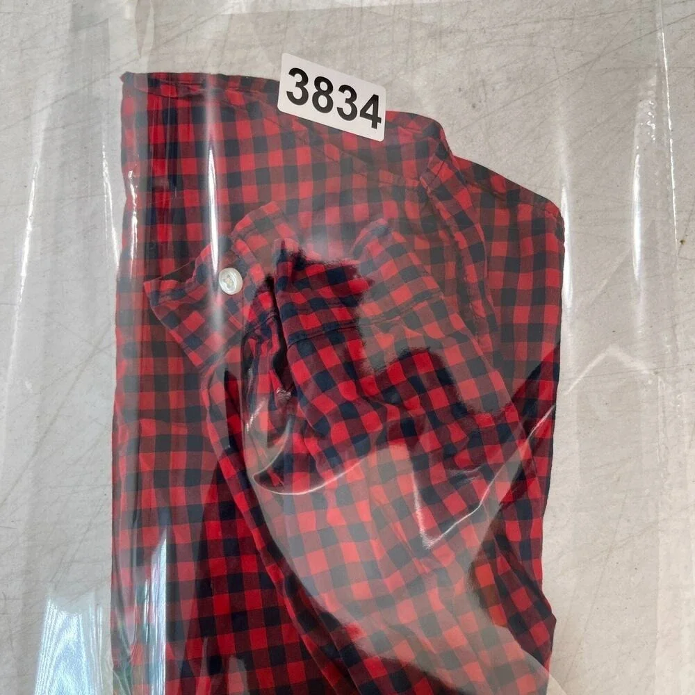 Ralph Lauren Baby Boy Button Up Dress Shirt 12‎ Months Red Plaid Cotton